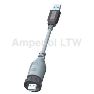 Amphenol Industrial Type A to A IP67 USB Connector - UA30FL-NAML-LB001 product image