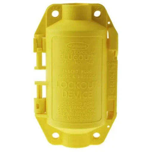 Brady Yellow 4-Lock Polypropylene Electrical Plug Lockouts, 9.40mm Shackle - HUBBELL PLUGOUT - SMALL PLUGOUT product image
