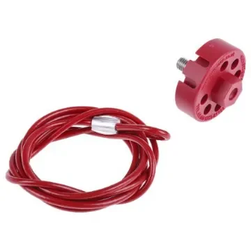 Brady Red 6-Lock Polypropylene Moulding, Stainless Steel Cable Lockout Devices, 6.50mm Shackle - PRO-LOCK + 1.5 M CABLE PPROP & SSTEEL RD product image