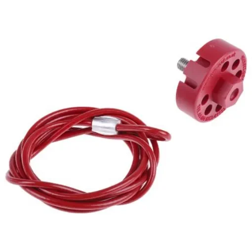 Brady Red 6-Lock Polypropylene Moulding, Stainless Steel Cable Lockout Devices, 6.50mm Shackle - PRO-LOCK + 1.5 M CABLE PPROP & SSTEEL RD product image