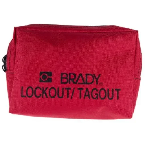 Brady Red Heavy Duty Nylon Lockout Tagout Empty Bags & Pouches - LOCKOUT BELT POUCH, RED 5"X7" product image