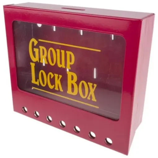 Brady Red 7-Lock Powder Coated Steel Group Lockout & Permit Control - METAL WALL LOCK BOX, SMALL product image
