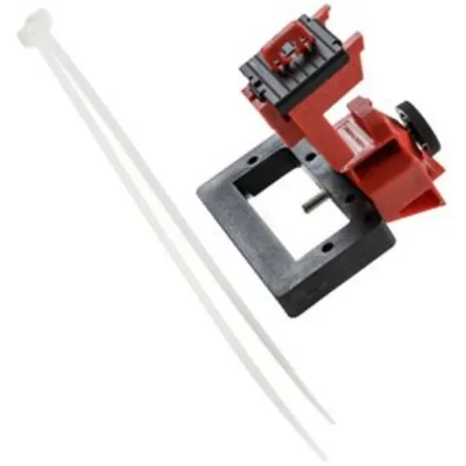 Brady Red 1-Lock Polypropylene Fibreglass Reinforced Nylon Circuit Breaker Switch Lockouts, 7.14mm Shackle - TAGLOCK OVERSIZED CIRCT BRKR LO EA product image