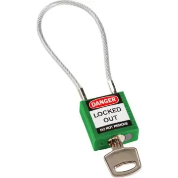 Brady Green 1-Lock Rugged Reinforced Nylon Body with Sheathed Steel Cable Keyed Padlocks & Safety Padlocks, 4.7mm - COMPACT CABLE PADLOCK GREEN 20CM KD product image