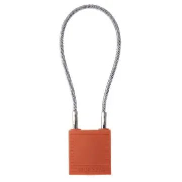 Brady Orange 1-Lock Rugged Reinforced Nylon Body with Sheathed Steel Cable Keyed Padlocks & Safety Padlocks, 4.7mm - COMPACT CABLE PADLOCK ORANGE 20CM KD product image
