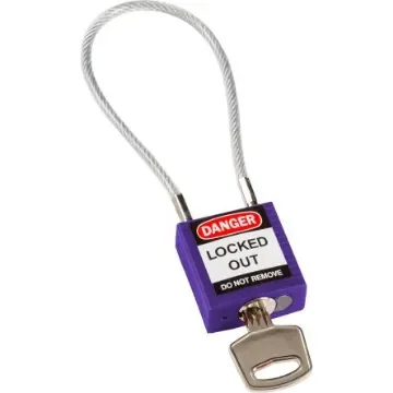 Brady Purple 1-Lock Rugged Reinforced Nylon Body with Sheathed Steel Cable Keyed Padlocks & Safety Padlocks, 4.7mm - COMPACT CABLE PADLOCK PURPLE 20CM KD product image