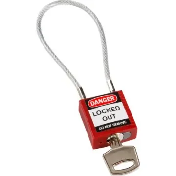 Brady Red 1-Lock Rugged Reinforced Nylon Body with Sheathed Steel Cable Keyed Padlocks & Safety Padlocks, 4.7mm Shackle - COMPACT CABLE PADLOCK RED 20CM KD product image
