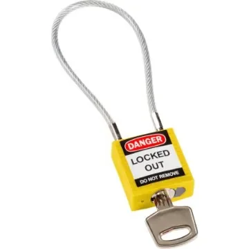 Brady Yellow 1-Lock Rugged Reinforced Nylon Body with Sheathed Steel Cable Keyed Padlocks & Safety Padlocks, 4.7mm - COMPACT CABLE PADLOCK YELLOW 20CM KD product image