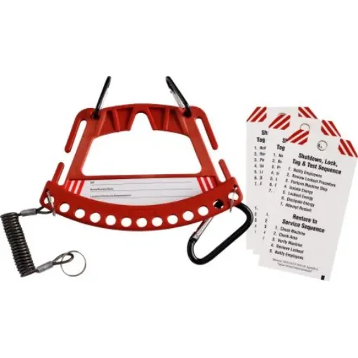 Brady Red 12-Lock Fibreglass Reinforced Nylon Padlock & Key Racks & Carriers - SAFETY LOCK & TAG CARRIER - RED product image