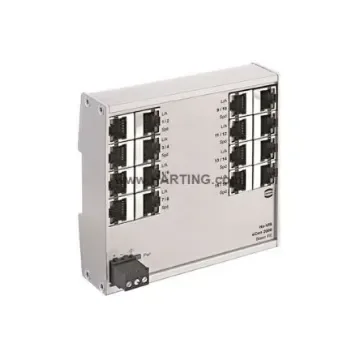HARTING Ha-VIS eCon 2000 Series DIN Rail Mount Industrial Hub, 16 RJ45 Ports, 100Mbit/s Transmission, 48V dc - 24020160000 product image