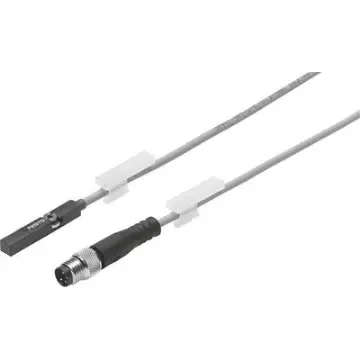 Festo Position Transmitter Pneumatic Position Detector, IP65, IP68, 30V dc, SMAT-8M, with LED indicator, 553744 - SMAT-8M-U-E-0,3-M8D product image