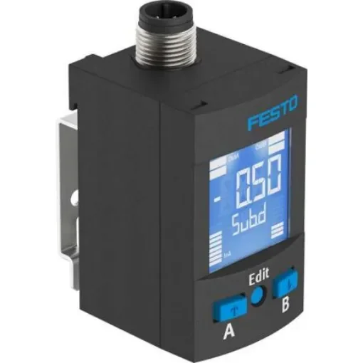 Festo Pressure Sensor, 30V dc, IP65, IP67 10bar - SPAU-P10R-W-G18FD-L-PNLK-PNVBA-M12U product image