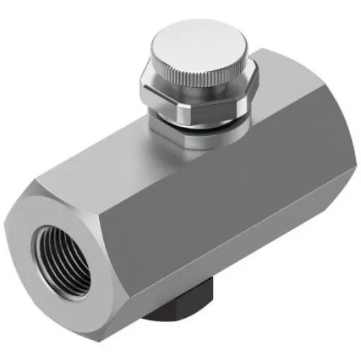Festo GR Series Threaded Flow Valve, G 1/4 Inlet Port x G 1/4 Outlet Port, 2101 - GR-1/4 product image