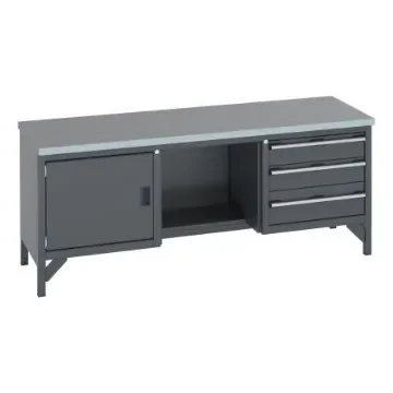 Bott 41002072.77v Sheet Steel Workbench, 325kg Max Load, Adjustable Height, 840mm x 2000mm x 750mm product image