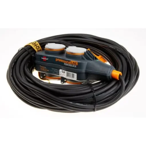 brennenstuhl 25m 4 Socket Type F - German Schuko Extension Lead, 230 V ac, IP54 - 9161250160 product image