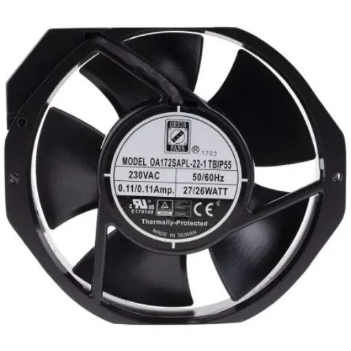 RS PRO Axial Fan, 230 V ac, AC Operation, 387.4m³/h, 28W, IP55, 172 x 150 x 38mm - 1759786 product image