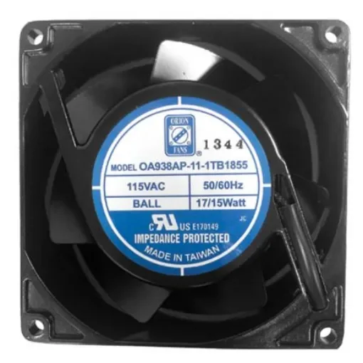 RS PRO Axial Fan, 230 V ac, AC Operation, 93.4m³/h, 15W, IP55, 92 x 92 x 38mm - 1759814 product image