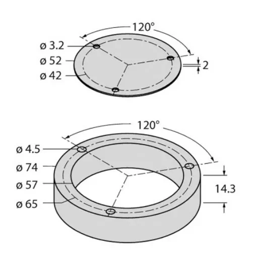 Turck Protecting Ring with Shielding Plate for Use with Ri-QR24 Inductive Encoder - M4-QR24 product image