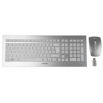 Cherry DW 8000 Wireless Keyboard and Mouse Set, QWERTY (UK), Silver - JD-0310GB product image