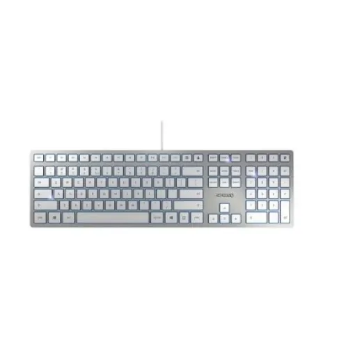 Cherry KC 6000 SLIM Wired USB Keyboard, QWERTY, Silver, White - JK-1600EU-1 product image