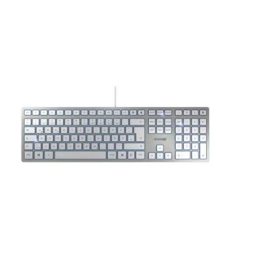 Cherry KC 6000 SLIM Wired USB Keyboard, QWERTZ, Silver, White - JK-1600DE-1 product image