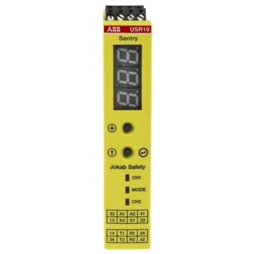 ABB Jokab Sentry USR10 Time Delay Safety Relay, 24V dc, Dual-Channel, 4 Safety Contacts - 2TLA010070R0000  Sentry USR10 24VDC product image