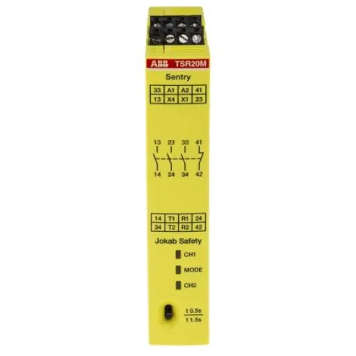 ABB Jokab Sentry TSR20M Time Delay Safety Relay, 265 V ac, 375V dc, Dual-Channel, 4 Safety Contacts - 2TLA010061R0100  Sentry TSR20M VAC/VDC product image