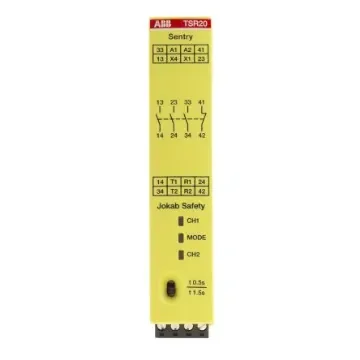 ABB Jokab Sentry TSR20 Time Delay Safety Relay, 24V dc, Dual-Channel, 4 Safety Contacts - 2TLA010061R0000  Sentry TSR20 24VDC product image