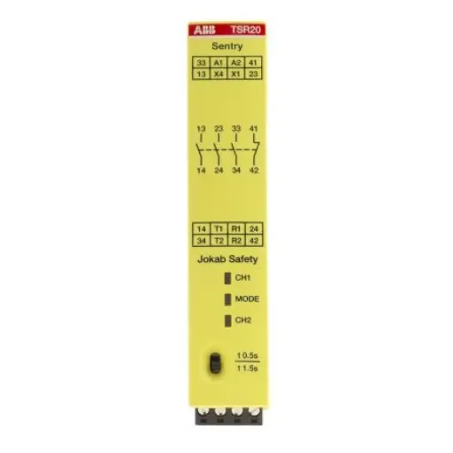 ABB Jokab Sentry TSR20 Time Delay Safety Relay, 24V dc, Dual-Channel, 4 Safety Contacts - 2TLA010061R0000  Sentry TSR20 24VDC product image