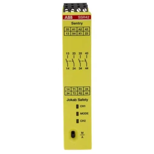 ABB Jokab Sentry SSR42 Time Delay Safety Relay, 24V dc, Dual-Channel, 4 Safety Contacts - 2TLA010053R0400  Sentry SSR42 24VDC product image