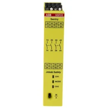 ABB Jokab Sentry SSR32 Time Delay Safety Relay, 24V dc, Dual-Channel, 4 Safety Contacts - 2TLA010052R0400  Sentry SSR32 24VDC product image