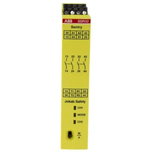 ABB Jokab Sentry SSR32 Time Delay Safety Relay, 24V dc, Dual-Channel, 4 Safety Contacts - 2TLA010052R0400  Sentry SSR32 24VDC product image