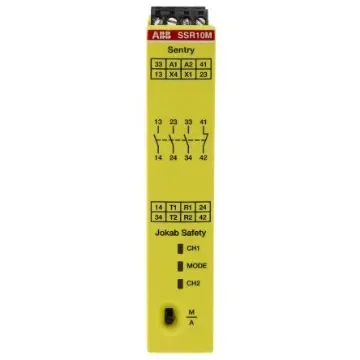 ABB Jokab Sentry SSR10M Safety Monitoring Safety Relay, 265 V ac, 375V dc, Dual-Channel, 4 Safety Contacts - 2TLA010050R0100  Sentry SSR10M VAC/VDC product image