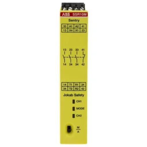 ABB Jokab Sentry SSR10M Safety Monitoring Safety Relay, 265 V ac, 375V dc, Dual-Channel, 4 Safety Contacts - 2TLA010050R0100  Sentry SSR10M VAC/VDC product image