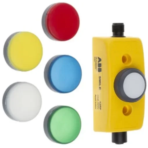 ABB Jokab Smile 12 RF Series Twist Release Illuminated Emergency Stop Push Button, Panel Mount, 1NO, IP65 - 2TLA030053R2600  Smile 12 RF M12-5 product image