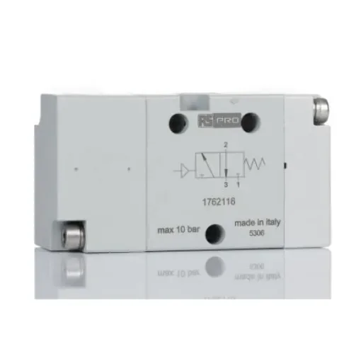 RS PRO 3/2 NC Pneumatic Solenoid Valve - Pneumatic G 1/8 - 1762116 product image