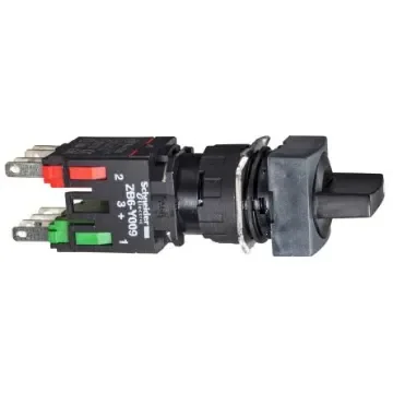 Schneider Electric Handle Selector Switch - (SPDT) 16mm Cutout Diameter 2 Positions - XB6CD225B product image