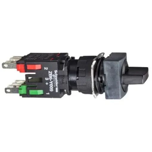 Schneider Electric Handle Selector Switch - (SPDT) 16mm Cutout Diameter 2 Positions - XB6CD225B product image