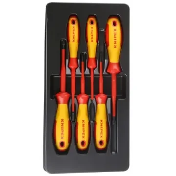 Knipex 00 20 12 V05 PlusMinus Phillips; PlusMinus Pozidriv; Slotted Insulated Screwdriver Set, 6-Piece product image