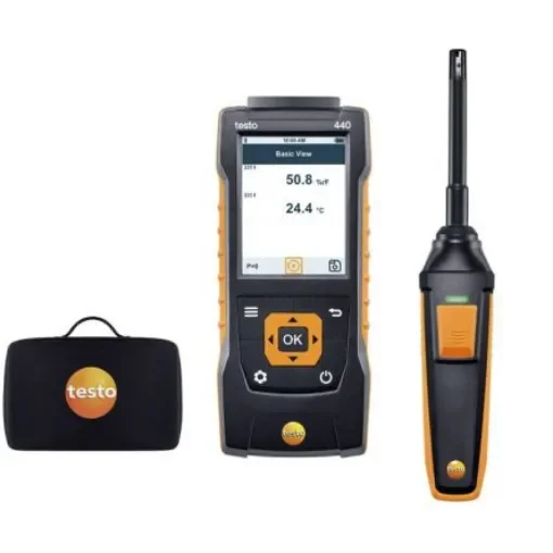 Testo 440 Humidity Kit with Bluetooth Humidity, NTC, TC Anemometer, Measures Humidity, Temperature - 0563 4404 product image