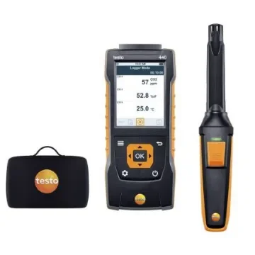 Testo 440 CO2 Kit with Bluetooth Data Logging Air Quality Monitor for CO2, Humidity, Temperature, +1370°C Max, - 0563 4405 product image