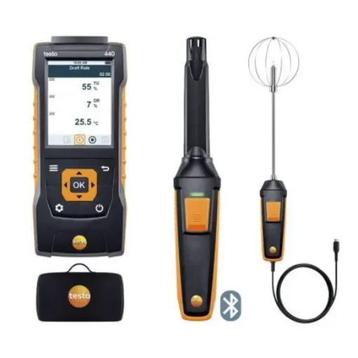 Testo 440 Indoor Comfort ComboKit with Bluetooth Data Logging Air Quality Monitor for CO2, Humidity, Temperature, +1370 - 0563 4408 product image