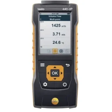 Testo 440 dP Data Logging Air Quality Monitor for Air Velocity, Temperature, +1370 (Temperature-TC) °C, +150 - 0560 4402 product image