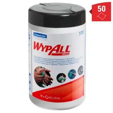 Kimberly Clark WypAll Wet Industrial Wipes, Dispenser Box of 50, 270 x 270mm - 7772 product image