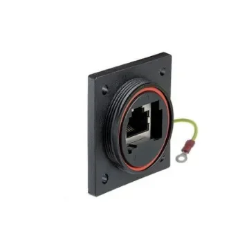 Bulgin PX0890 Series Female RJ45 Connector, Flange Mount, Cat6a Straight 1 Port - PX0890/E product image