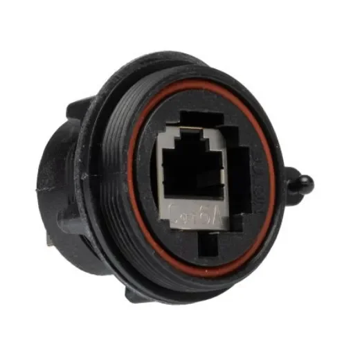 Bulgin PX0893 Series Female RJ45 Connector, Panel Mount, Cat6a Straight 1 Port product image