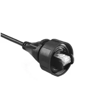 BulginPX0896, 2m Cat6a, Black RJ45 to Male, S/FTP Shielded, Terminated Polyurethane, PVC Sheath - PX0896/2M00 product image
