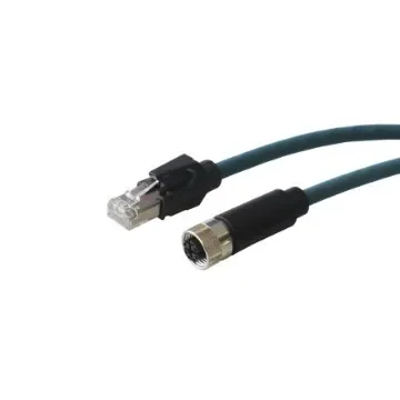 BulginPXP, 1m Cat6a, Blue M12 to Female RJ45 Male Unshielded, Terminated PUR Sheath - PXPTPU12FBF08XRJ010PU product image