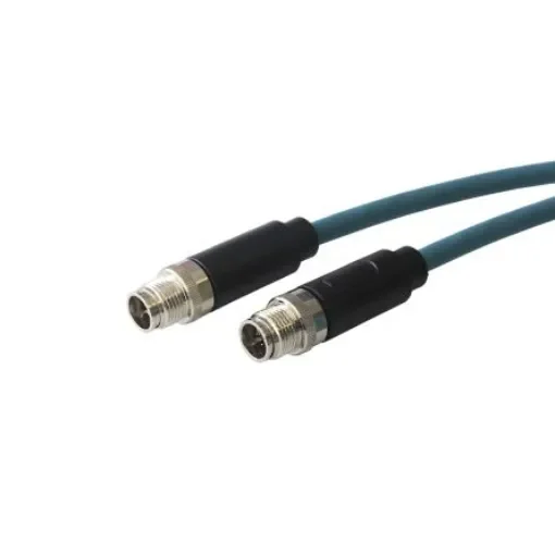 Bulgin Straight Male 8 way M12 to Straight Male 8 way M12 Sensor Actuator Cable, 1m - PXPTPU12FIM08XFI010PU product image
