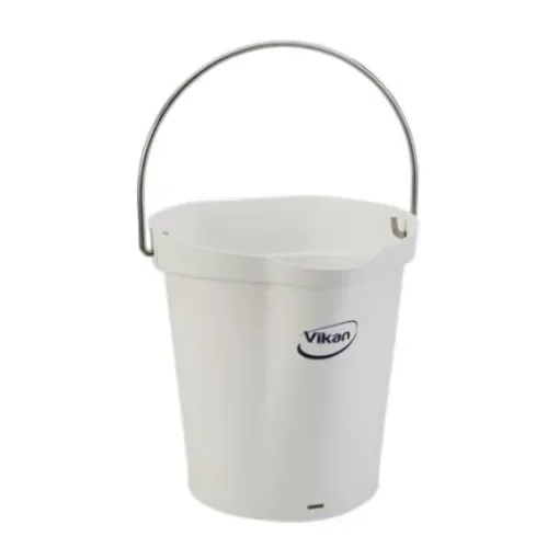 6L Plastic White Bucket With Handle - 56885 product image